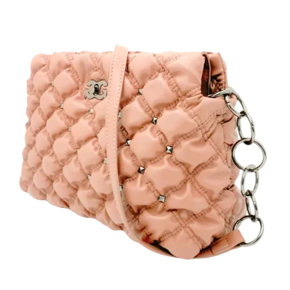 New! Gilda Paris Waffle Quilted Handbag in Blush Pink - Picture 3 of 4